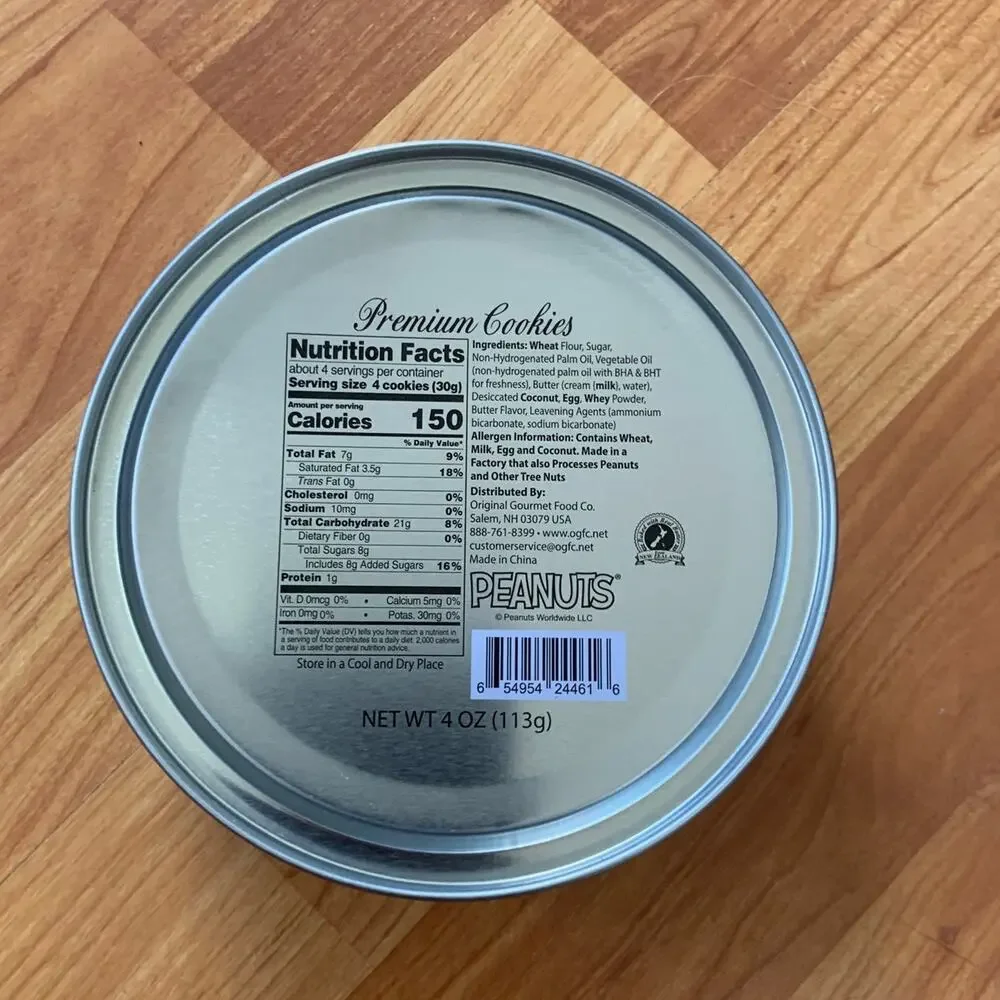 Peanuts Premium Cookies‎ Collectable  empty tin